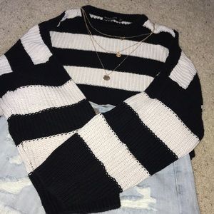 Striped cropped sweater